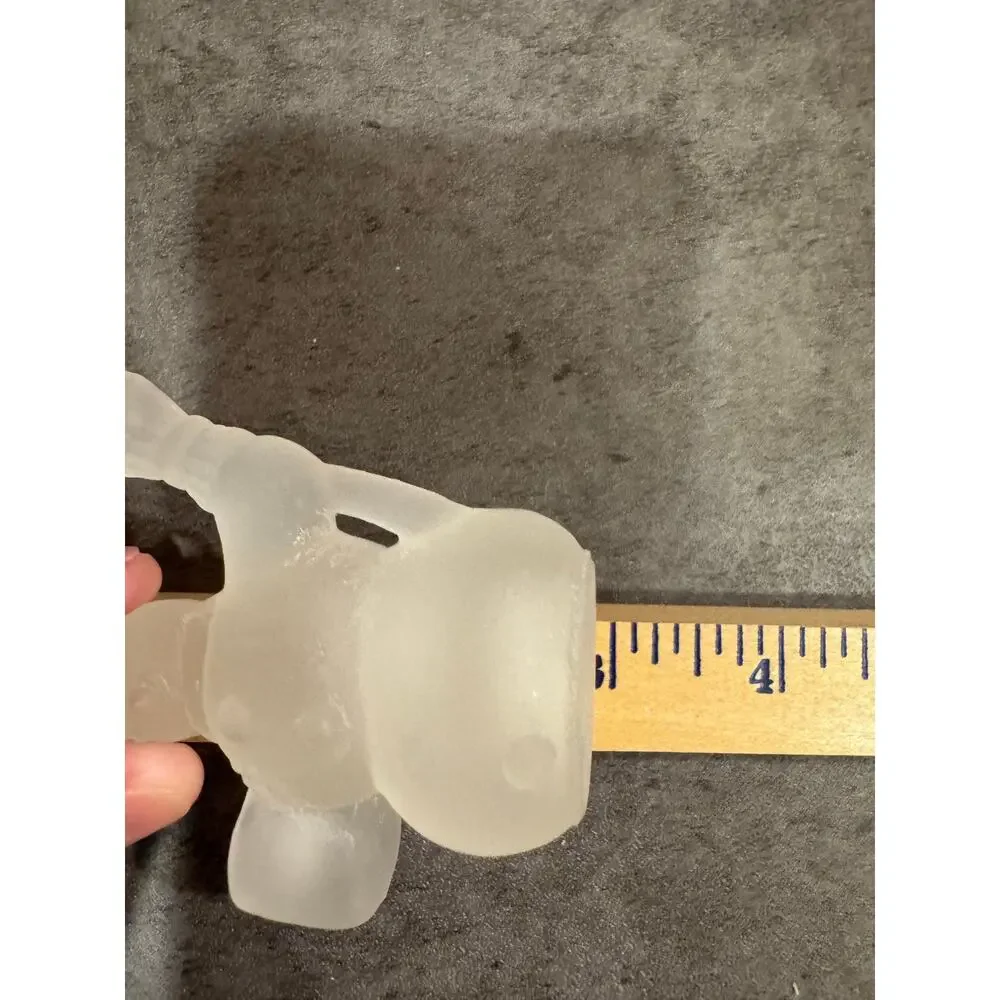 Williams Sonoma Snowman Tiny Taper Candle Holders  Frosted Glass